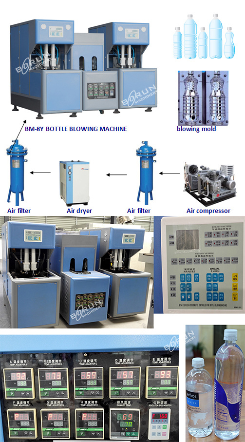 Semi Automatic Plastic Pet Bottle Making Machine / Bottle Blowing Molding Machine for Sale