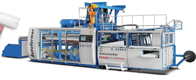 Tilting Plastic Cup Thermoforming Machine for Water Cups, Goffee Cups, Juice Cups with Automatic Stacking and Counting