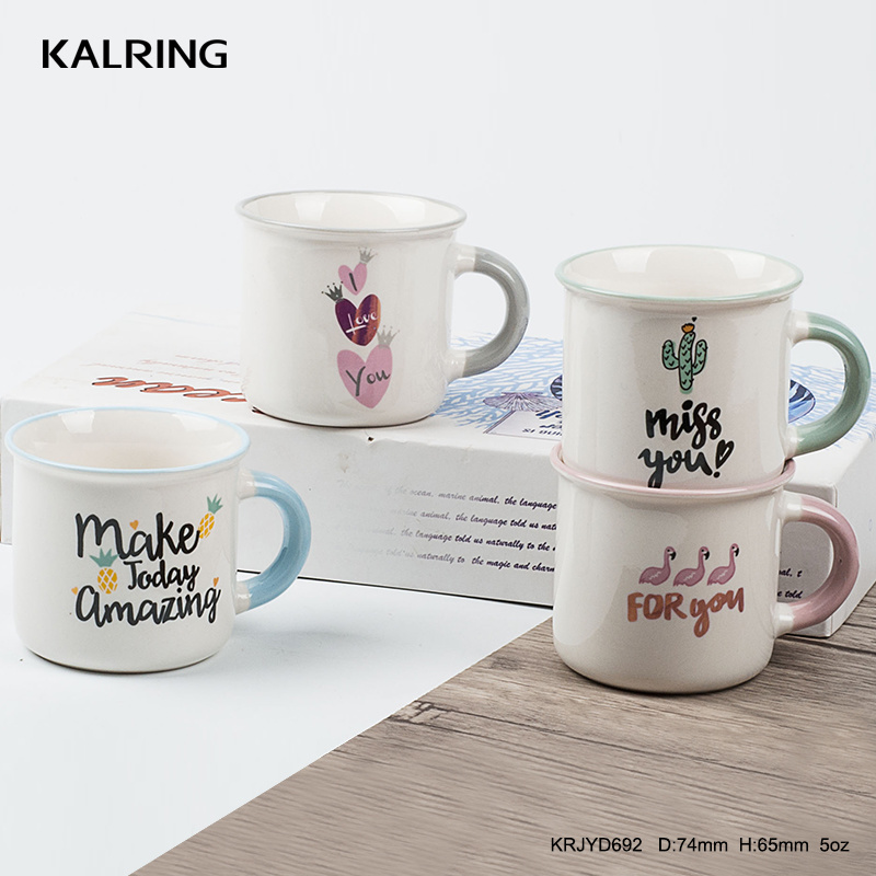 Enamel Mug with Spring Design for Bulk Sells for Wholesaler