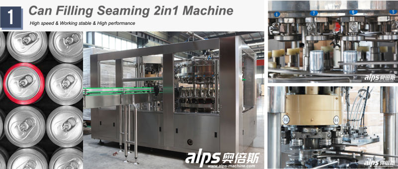 Complete Set Beverage Can Bottling Machine / Filling and Sealing Equipment