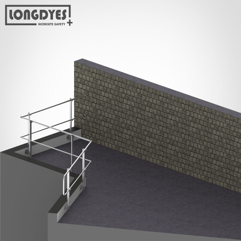 Curved Upright Parapet Handrail System for Roof Edge Protection