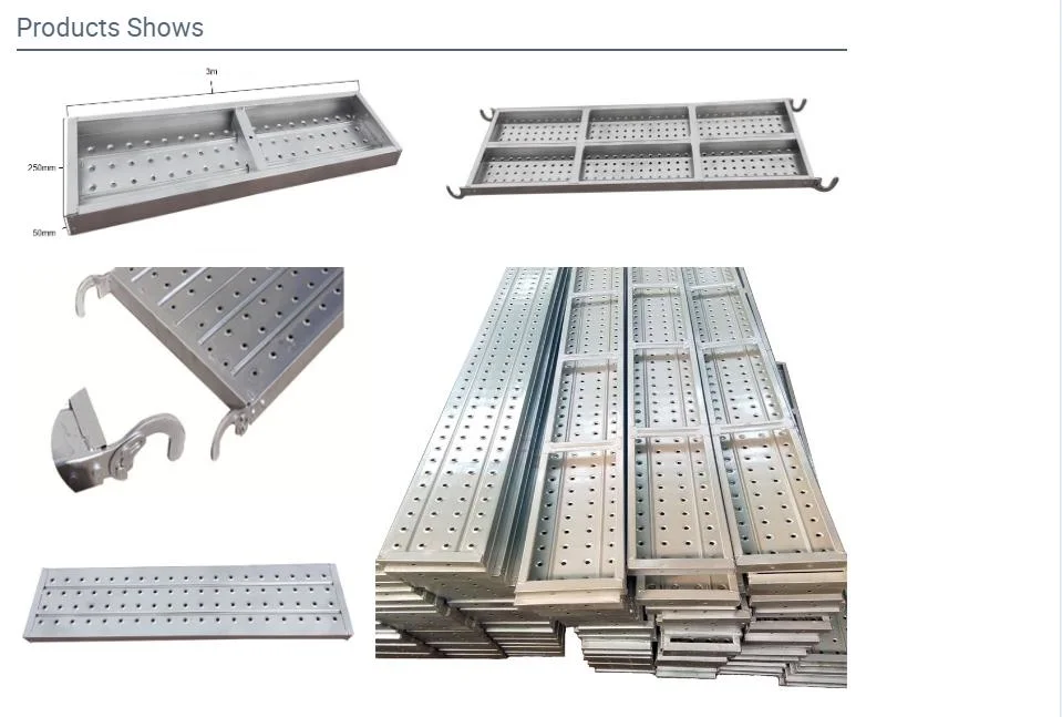 225mmx 38mm Galvanized Metal Perforated Scaffolding Steel Plank, Scaffolding Galvanized Safety Steel Catwalk for Construction