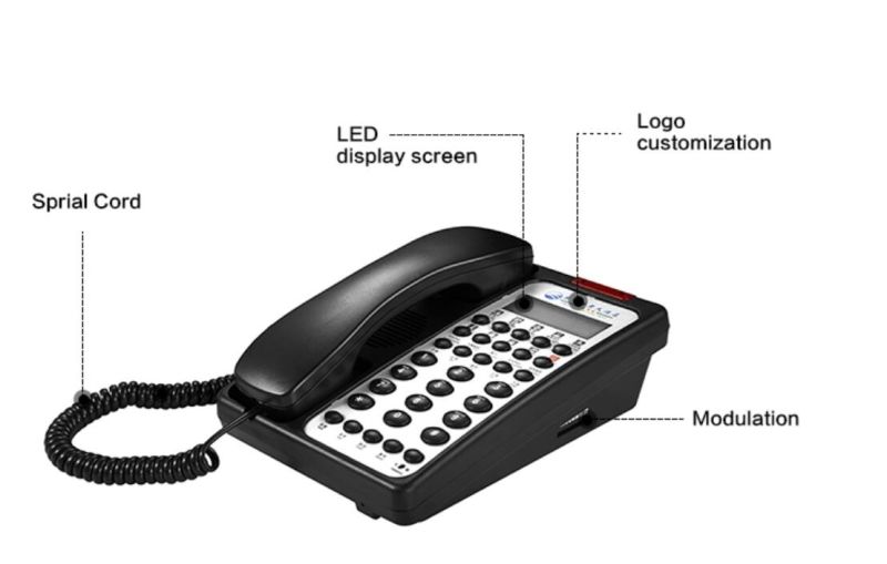 Shenone Telephone Desktop Corded Landline Phone for Hotel015