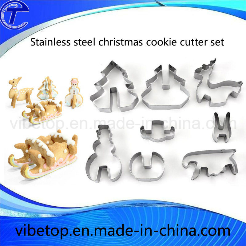 3D Stainless Steel Gingerbread House Biscuit Mold 10-Pieces Set