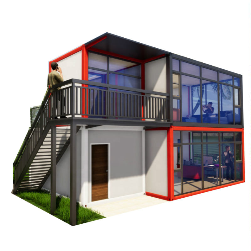 2-Story Light Weight Steel Prefabricated Container House / Prefab Modern Container Home for Office