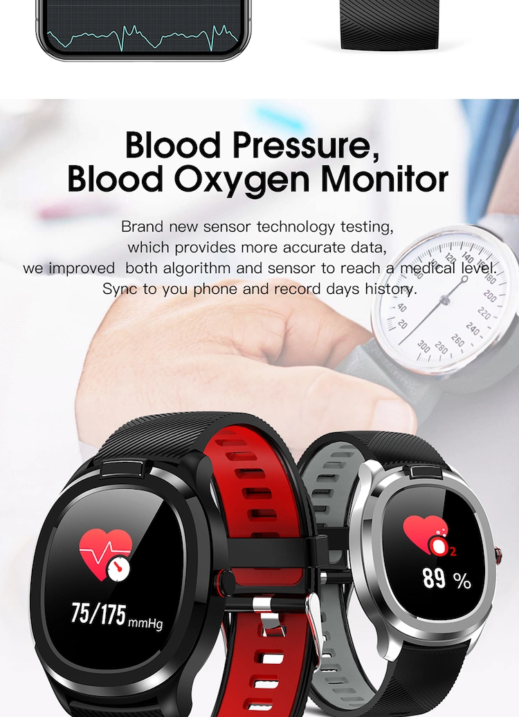 2020 New Arrival Color Touch Screen Smart Watch Thermometer Bracelet Body Temperature ECG Measurement Fitness Pedometer