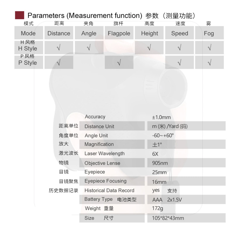 *Lr900h Hunting Range Finder for Laser Range Finder Angle Measure